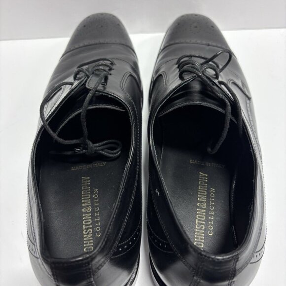 Johnston & Murphy Men’s Ellsworth Cap Toe Black Leather Dress Shoes, Size 12 M main image 7